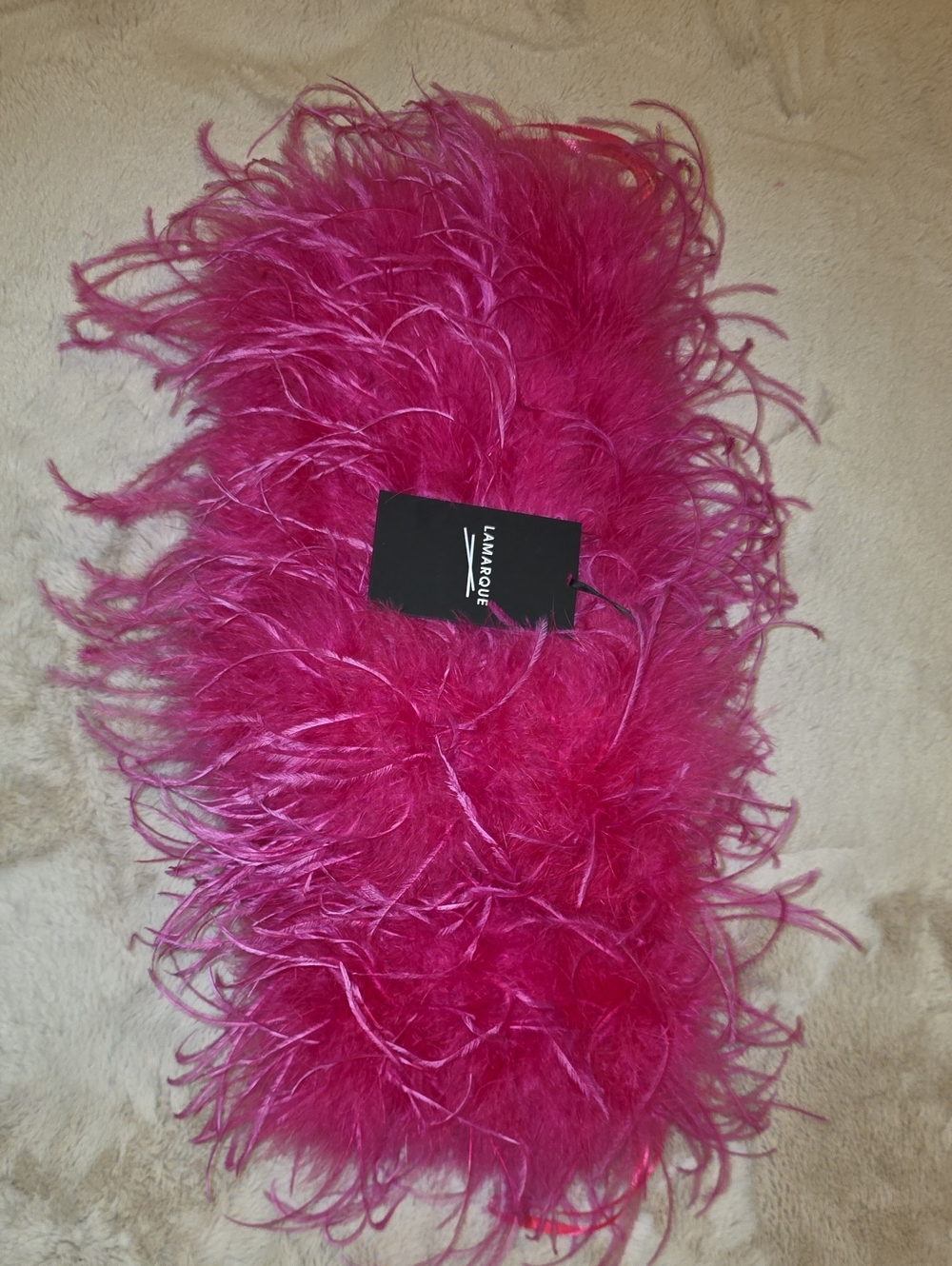 Lamarque Fuchsia Feather Wrap